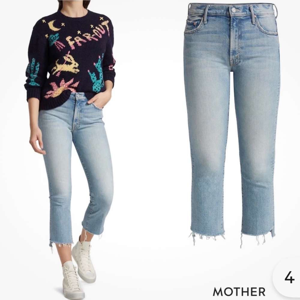 MOTHER Light Blue Ankle & Cropped Jeans